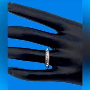 Brighton Eternal Stack Ring Size 9 White Crystals.  Stackable Ring Silver Plated